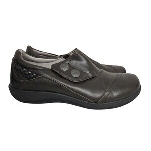 Aetrex Karina Leather Loafer Shoes Women's 7.5-8 Brown Work Casual Comfort EUC